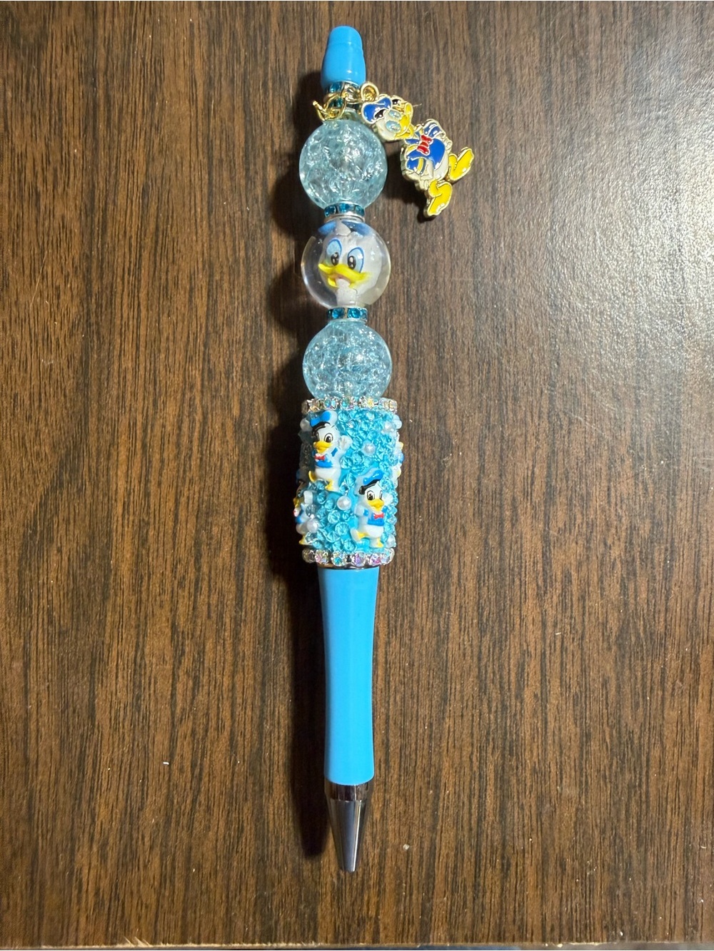 Disney Blue Donald Duck Charm Bead Pen